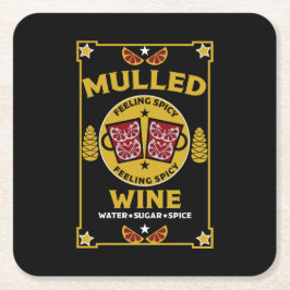 Weihnachts-Mulled Roter Wein Rechteckiger Pappuntersetzer