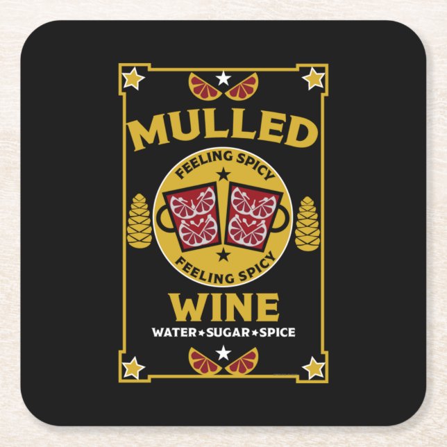 Weihnachts-Mulled Roter Wein Rechteckiger Pappuntersetzer (Vorderseite)