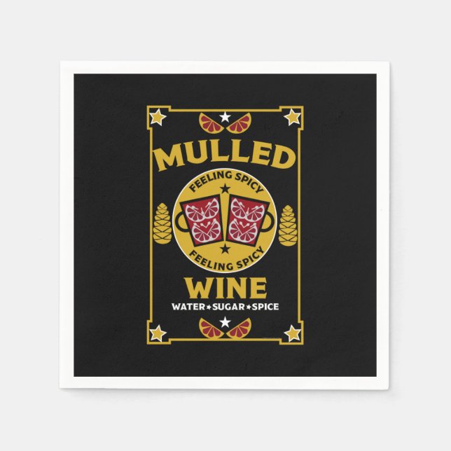 Weihnachts-Mulled Roter Wein Serviette (Vorderseite)
