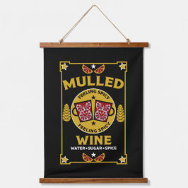 Weihnachts-Mulled Roter Wein Wandteppich Mit Holzrahmen