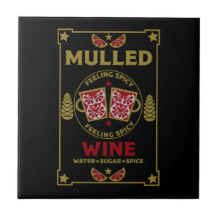Weihnachts-Mulled Rotwein Drink Fliese