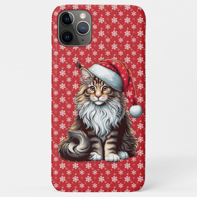 Weihnachts-Münzkatze Maine Coon Kitten Case-Mate iPhone Hülle (Rückseite)