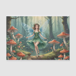 Weihnachts-Mushroom Fairy Decoupage Seidenpapier