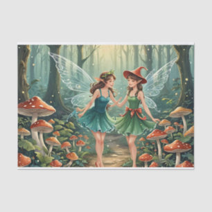 Weihnachts-Mushroom Fairy Decoupage Seidenpapier