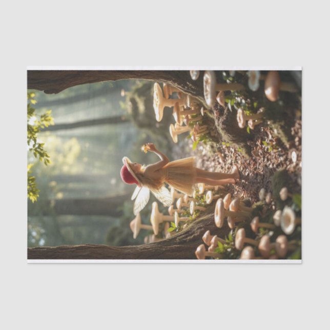 Weihnachts-Mushroom Fairy Decoupage Seidenpapier (Vorderseite)