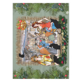 Weihnachts-Musiker im alten Amsterdam Tischdecke