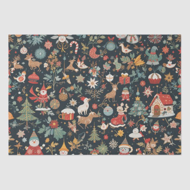 Weihnachts-🎄-Muster auf Gewebepapier Seidenpapier (Vorderseite)