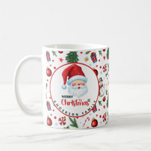 Weihnachts-Muster Familienname Frohe Weihnachten Kaffeetasse