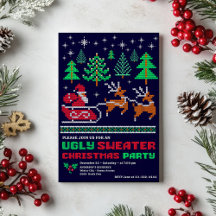 Weihnachts-Muster Knittern Ugly Sweater Weihnachts