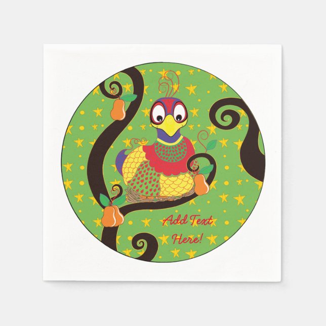 Weihnachts-Napkins-Cocktailgröße personalisieren Serviette (Vorderseite)