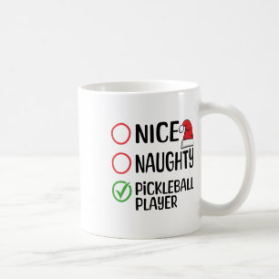 Weihnachts-Naughty-Pickleball-Player-Xmas-Liste Kaffeetasse
