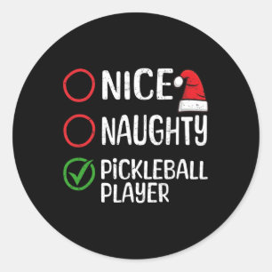 Weihnachts-Naughty-Pickleball-Player-Xmas-Liste Runder Aufkleber