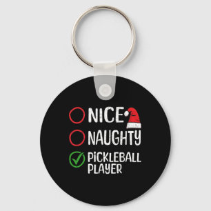 Weihnachts-Naughty-Pickleball-Player-Xmas-Liste Schlüsselanhänger
