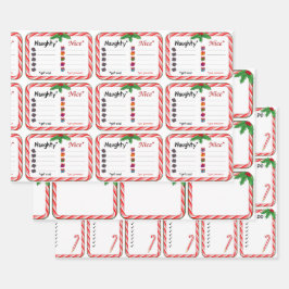 Weihnachts-Naughty und Nice Wrapping Paper Geschenkpapier Set