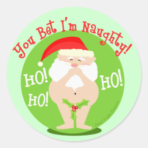 Weihnachts-Naughty-Weihnachtsgeschenke-Stickers Runder Aufkleber