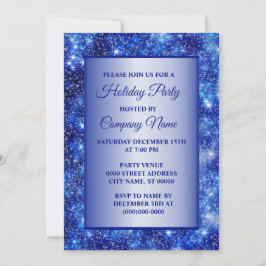 Weihnachts Navy Blue Sparkle Party Holidays Einladung