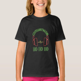 Weihnachts-Neon-Kopfhörer-T - Shirt
