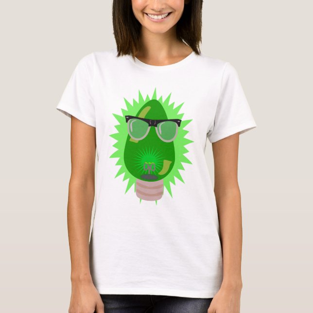 Weihnachts Nerd Cartoon Custom Holiday Bulle T-Shirt (Vorderseite)