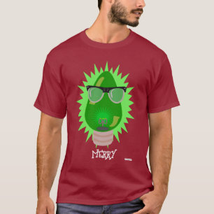 Weihnachts-Nerd-Cartoon Personalize Holiday Bulb T-Shirt