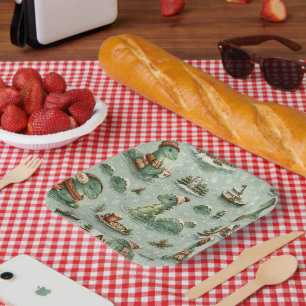 Weihnachts-Nessie Loch Ness Monster Cozy Kryptiden Pappteller