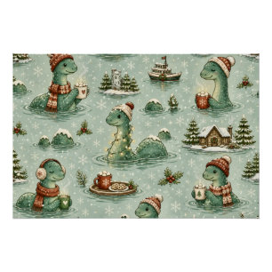 Weihnachts-Nessie Loch Ness Monster Cozy Kryptiden Poster