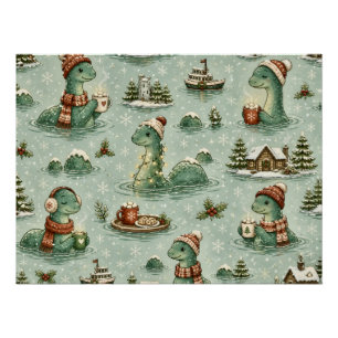 Weihnachts-Nessie Loch Ness Monster Cozy Kryptiden Poster