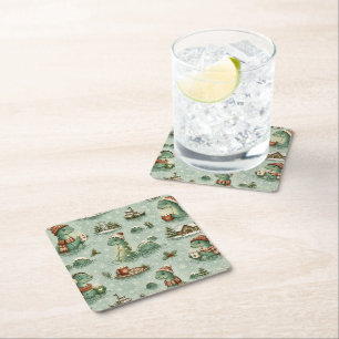 Weihnachts-Nessie Loch Ness Monster Cozy Kryptiden Rechteckiger Pappuntersetzer