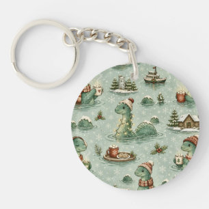 Weihnachts-Nessie Loch Ness Monster Cozy Kryptiden Schlüsselanhänger
