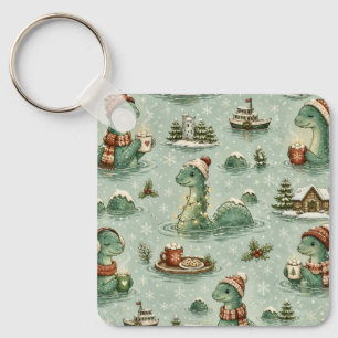 Weihnachts-Nessie Loch Ness Monster Cozy Kryptiden Schlüsselanhänger