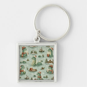 Weihnachts-Nessie Loch Ness Monster Cozy Kryptiden Schlüsselanhänger
