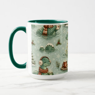 Weihnachts-Nessie Loch Ness Monster Cozy Kryptiden Tasse