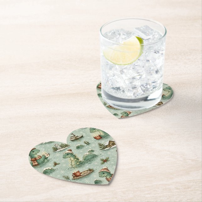 Weihnachts-Nessie Loch Ness Monster Cozy Kryptiden Untersetzer (Vor Ort)