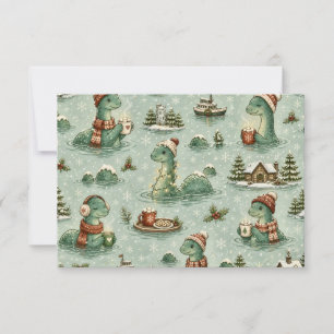 Weihnachts-Nessie Loch Ness Monster Gemütlich Kryp Dankeskarte
