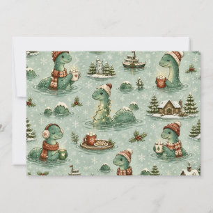 Weihnachts-Nessie Loch Ness Monster Gemütlich Kryp Dankeskarte