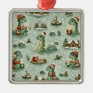 Weihnachts-Nessie Loch Ness Monster Gemütlich Kryp Ornament Aus Metall