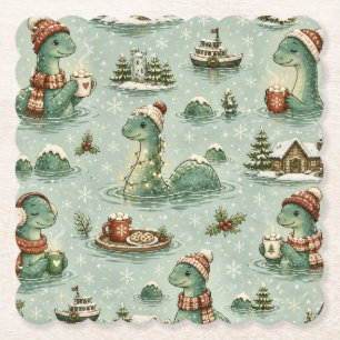 Weihnachts-Nessie Loch Ness Monster Gemütlich Kryp Untersetzer