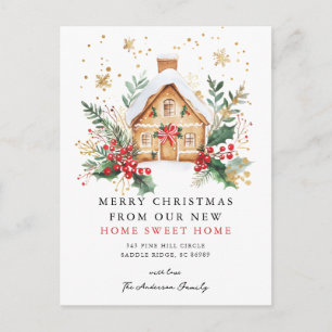 Weihnachts-Neue Zuhause-Card Ankündigungspostkarte