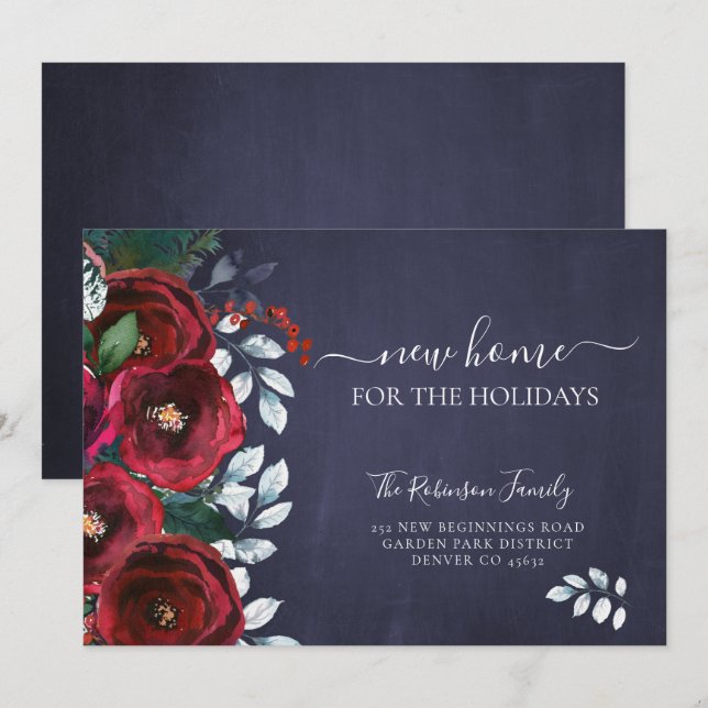 Weihnachts neue Zuhause für bewegte Feiertage Ankündigung (Vorne/Hinten)