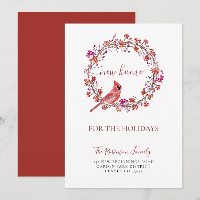 Weihnachts neue Zuhause für bewegte Feiertage Ankündigung (Vorne/Hinten)