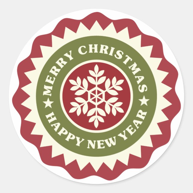 Weihnachts-Neujahrsdekoration Snowflake Sticker (Vorderseite)
