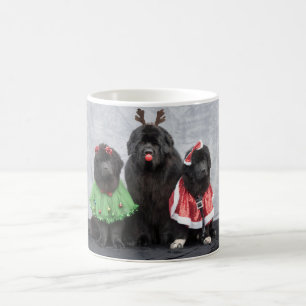 Weihnachts-Newfies-Kaffeetasse Tasse