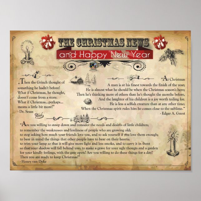 Weihnachts-News-Poster (Matte) Poster (Vorne)