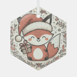 Weihnachts-Niedlich-Fox Ornament Aus Glas