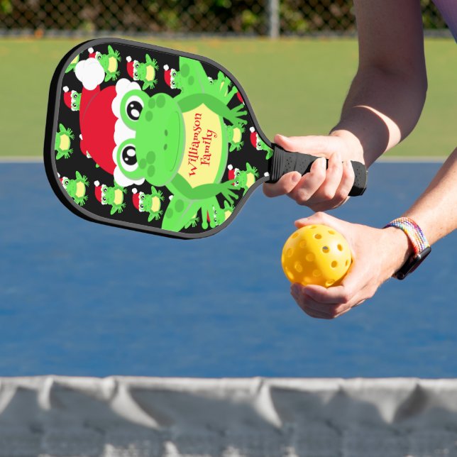 Weihnachts Niedlich Frog Weihnachtsmannmütze Muste Pickleball Schläger (InSitu)