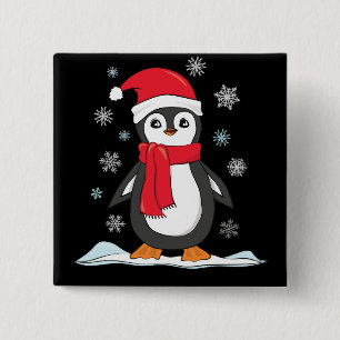 Weihnachts-Niedlich-Pinguin Button