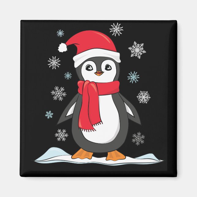 Weihnachts-Niedlich-Pinguin Magnet (Vorne)