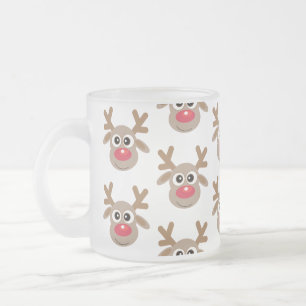 Weihnachts Niedlich Reindeer Cartoon Pattern Mattglastasse