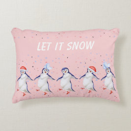 Weihnachts Niedlich Tanzpinguine Muster Akzent Pil Dekokissen