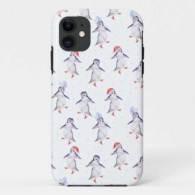 Weihnachts Niedlich Tanzpinguine Pattern Case-Mate iPhone Hülle (Rückseite)