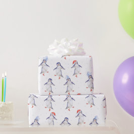 Weihnachts Niedlich Tanzpinguine Pattern Geschenkpapier